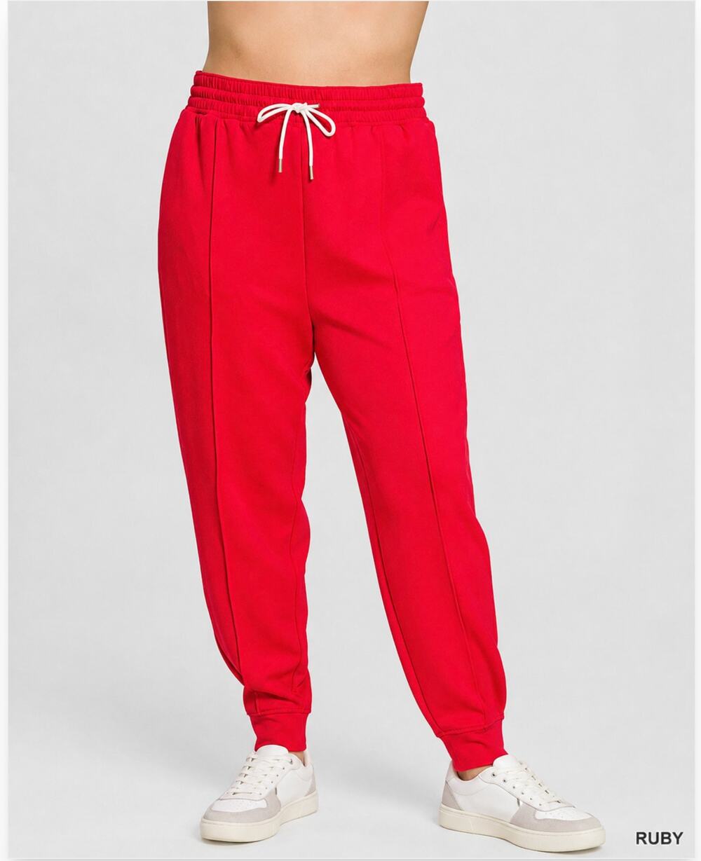 Zenana Joggers RED Scuba Jogger Pants